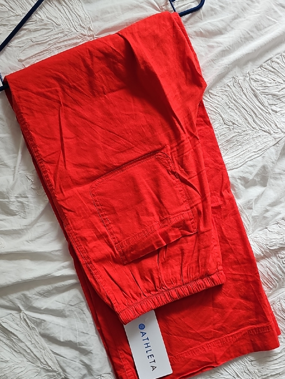 Athleta Paradise Linen-Blend Wide-Leg Pants - Red, XS (Runs Big/ Fits S/M) - Picture 4 of 4